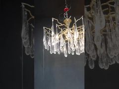 Kreative Glas-Blumen-Kronleuchter Rostfreier moderner Blumen-Kronleuchter