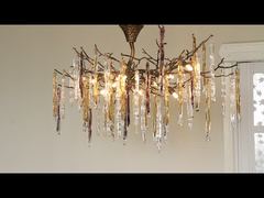 Wir stellen Ihnen den 80cm verstellbaren Draht-Eisen-Kristall-Kronleuchter mit Rauchkristall-Decke ISO9001 240V vor.