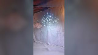 Uhr: E14 LED-Kristall-Kronleuchter mit einstellbarer Farbtemperatur, Vitrine