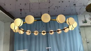 Moderne goldene Kronleuchter Wohnkultur Schlafzimmer Wohnzimmer LED Ring Glas Perlen Hängeleuchte