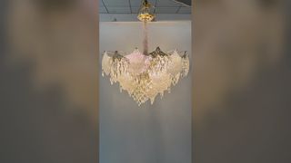 Uhr: Maßgeschneiderter Bambus-Nest-Kristall-Kronleuchter mit Gold-Finish, Resort-Hotel-Villa, luxuriöser biophiler Anhänger