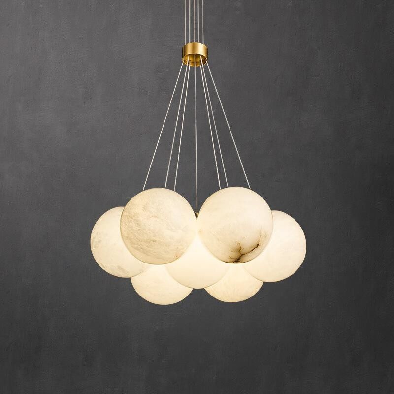 Spanish Style Dining Room Copper Alabaster Pendant Chandelier Lighting 100lm/W