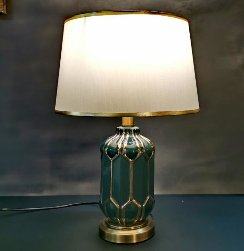 4000K 6000K White Ceramic Table Lamps For Living Room D360*H650 LED Desk Light