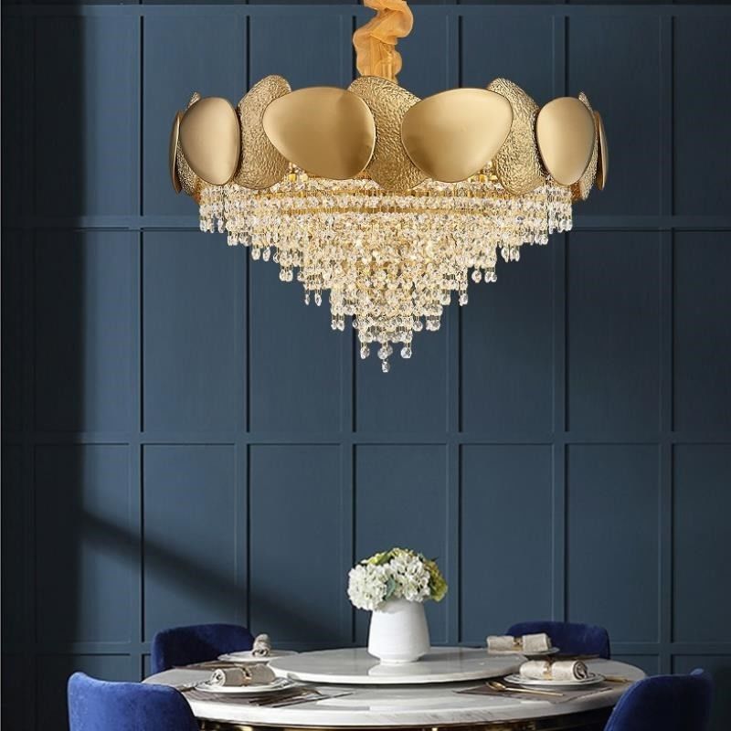 D60*H40cm E14 Luxury Pendant Lights 4000K Large Round Crystal Chandelier