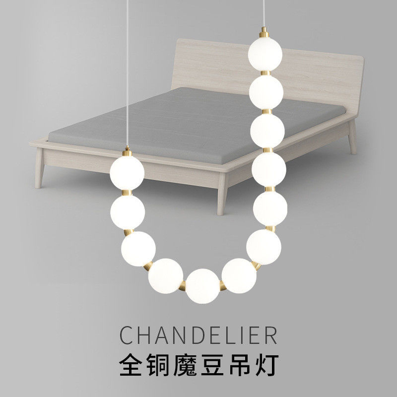 Linear Glass Pendant Lamps 135W 45W White Glass Ball Ceiling Light Sealing Glaze