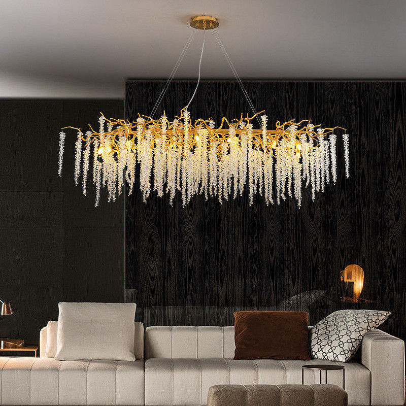 G9 Modern Lobby Chandelier Crystal Grand Hospitality Chandeliers Energy Saving