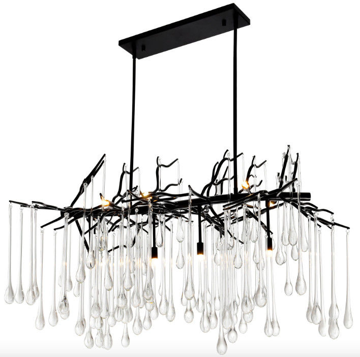 AC110 - 240V 50 / 60Hz Modern Crystal Chandelier Clear Glass Drop Chandelier