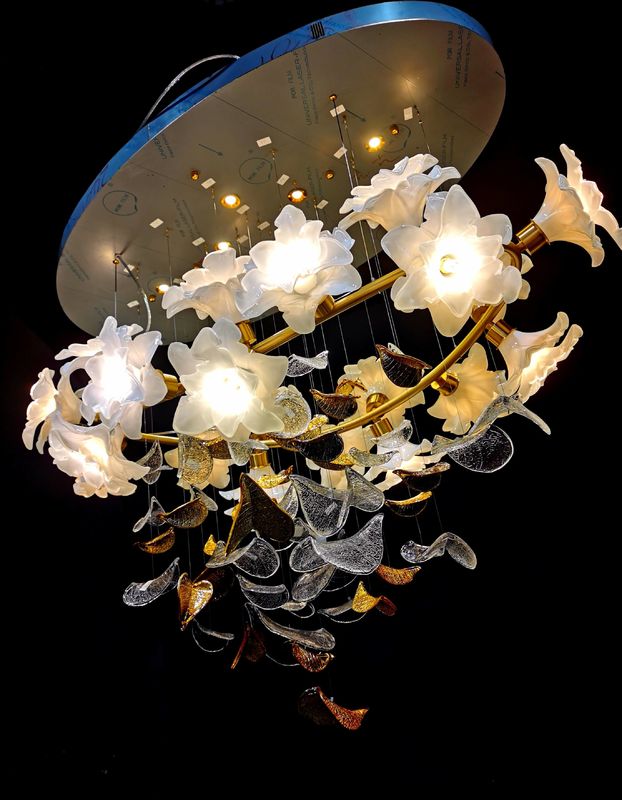 Creative Glass Flower Chandelier Rustproof Modern Flower Chandelier