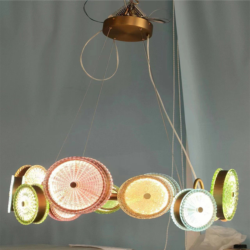 4000K Colorful Glass Chandelier Restaurant Chandelier LED