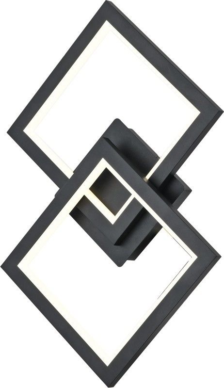 Simple Geometric Square Black Light Body Aluminum 20W 3000K Switch Control Wall Lamp Ceiling Light