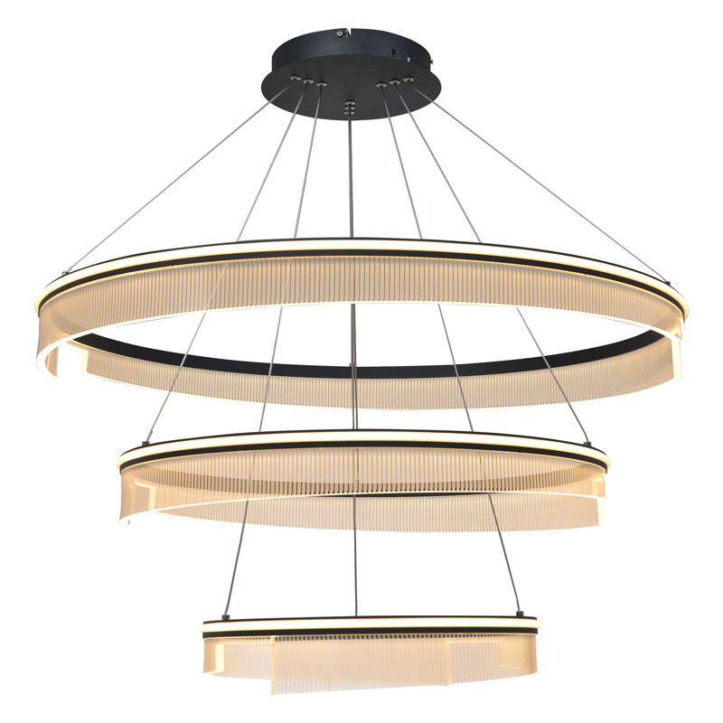 Three Ring Study Bedroom Acrylic Chandelier Beautiful Translucent Living Room Dining Room Chandelier