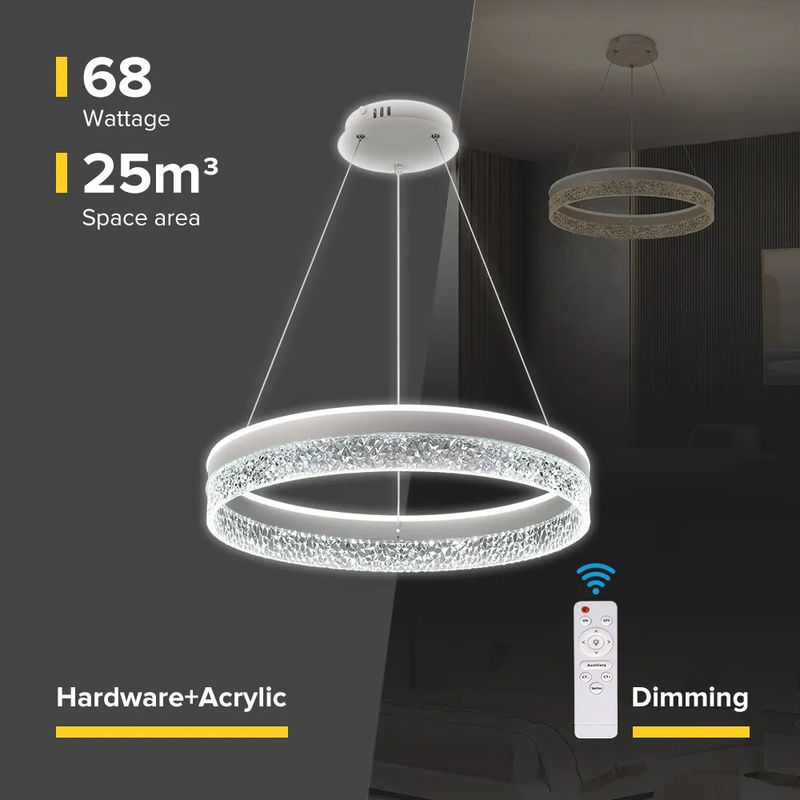 Minimalist Design Indoor Living Room Circle Dinging Room Acrylic Chandelier Gold Led Ring Pendant Light