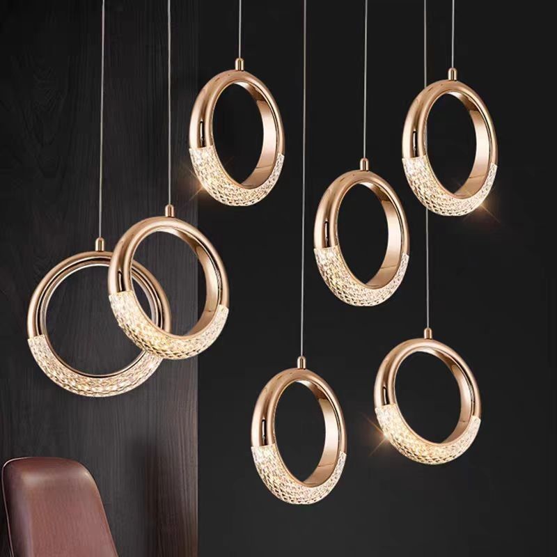 Postmodern Light Luxury Pendant Light For Bedroom Staircase And Dining Table 50000 Hours Lifespan Aluminum Acrylic Material