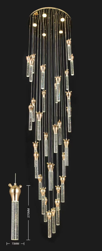 Bear Head Crystal Staircase Light Luxury Long Chandelier Rotating Duplex Modern Simple Villa Apartment Pick Empty Living Room Large Chandelier