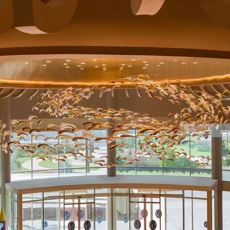 Custom Fish Shaped Decoration Sales Department Sand Table Chandeling Creative Modeling Shopping Mall Restaurant Hot Pot Restaurant Non-standard Engineering Lamps