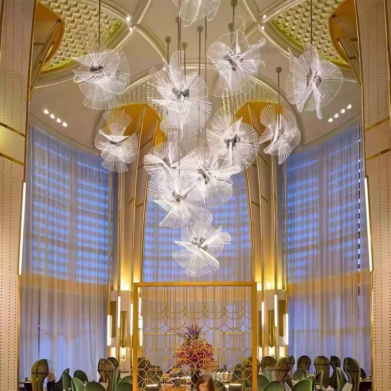 Duplex Villa Banquet Hall Hotel Lobby Dandelion Modeling Lamps Sales Department Hollow Art Non-standard Lamps