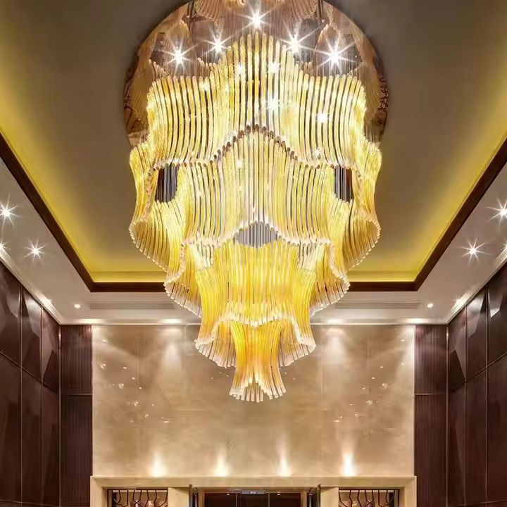 Sales Lobby Luxury Crystal Light Non-Standard Project Round LED Creative Art Chandelier With 50000 Hours Lifespan