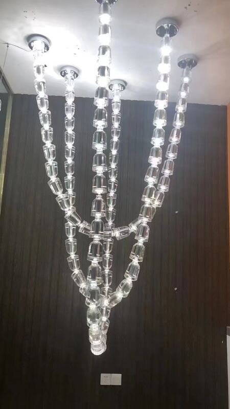 Tailor Made Asymmetric Crystal Ribbon Chandelier Modern European Art Decoration Engineering Banquet Light
