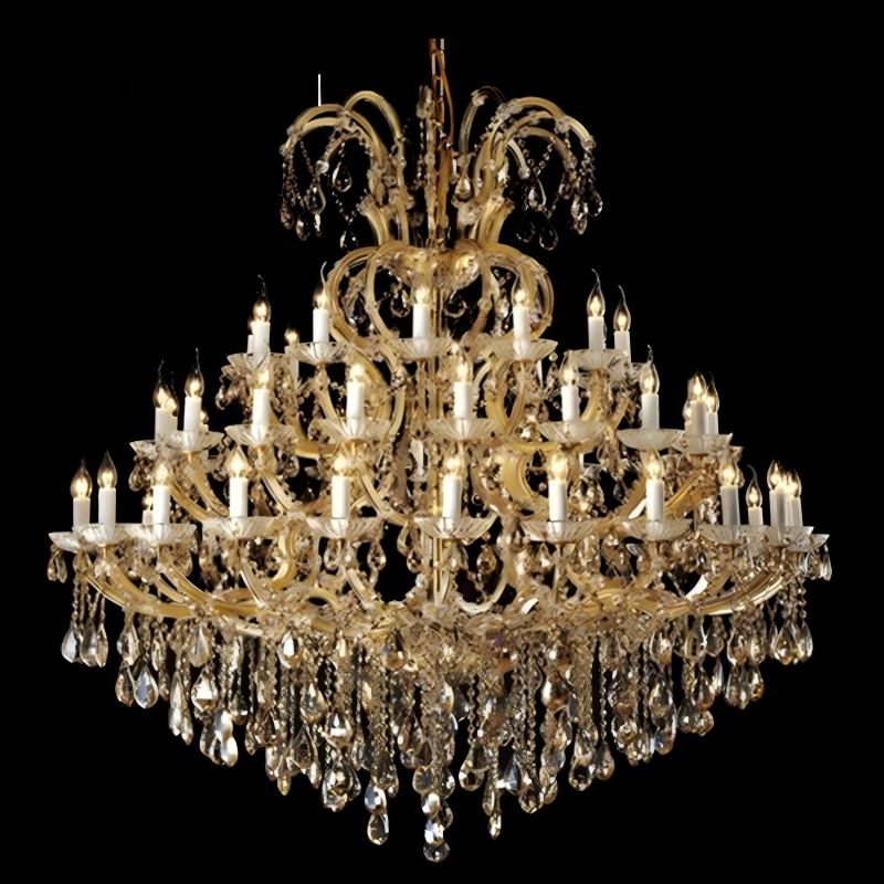 Ceiling Mounted Extra Large Chandelier 24K Golden Malachite Pendant Light For High End Commercial Lobby