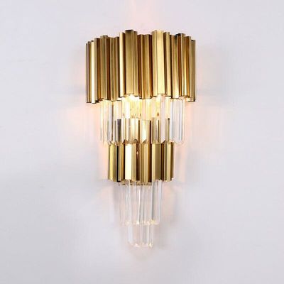 Ende und Crystal Wall Lamp Sconces 6500K 4000K E14*3 E14*2 Goldfür Haus zuhause