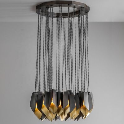Hängender Leuchter E14 E12 beleuchtet kupfernes Bronze-54*3W D70*H32