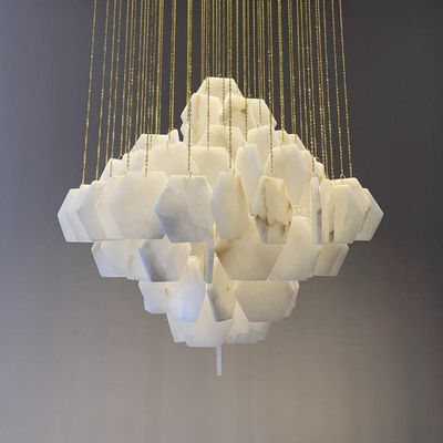 Hexagonale Form Marmor Deckenlicht Weiß Modernes Anhängerlicht 3000K