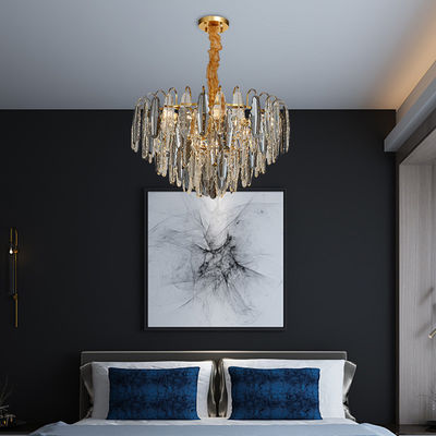 Dimmable ringsum hängende Luxuslichter fertigte nicht rostenden Crystal Smoke Grey Pendant Light besonders an