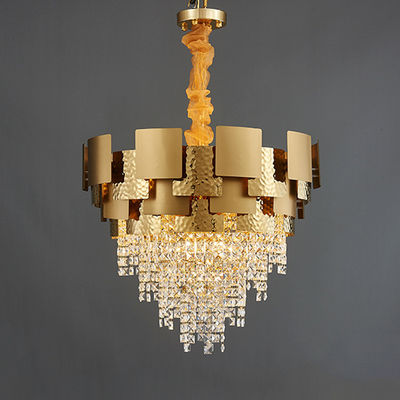 Titangoldglasleuchter-Kristall-hängende Luxuslichter 6m2 zu 25m2