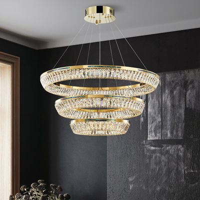 3000K bis 6500K Drei-Ring-Kristall-Geschäfts-Kronleuchter LED-Quelle K9 Kristall