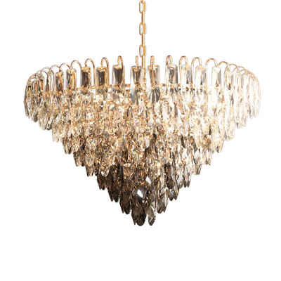 Rauchige hohe Helligkeit Diamond Shaped Crystal Chandelier Ceilings-Licht-E14