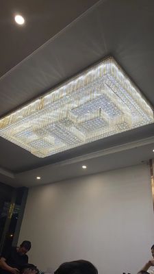 Reinheit Crystal Square Customized Pendant Lamp für Wohnzimmer und hohen Dachboden