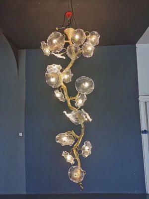 Maßgeschneiderte Anhängerlampe 51 W bis 60 W Pilze Blatt Moderne vertikale extra große Kronleuchter