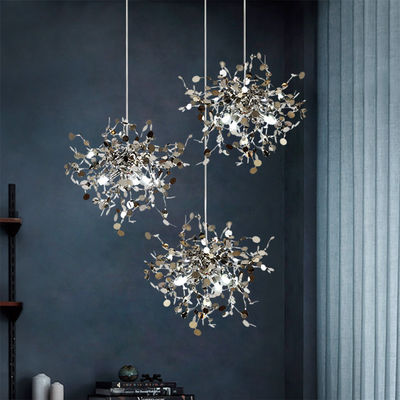 110V-240V fertigte hängende Lampen-nicht rostende Polier-Chrome-Leuchter-Lichter besonders an