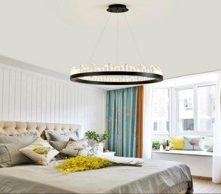 Modernes 100cm Rundschreiben Ring Chandelier Indoor Gold Iron/kupfernes/Crystal Chandelier