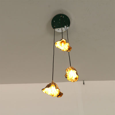 Dewaxed-Kupfer-Lotus Leaf Chandelier Creative Indoor-Leuchter