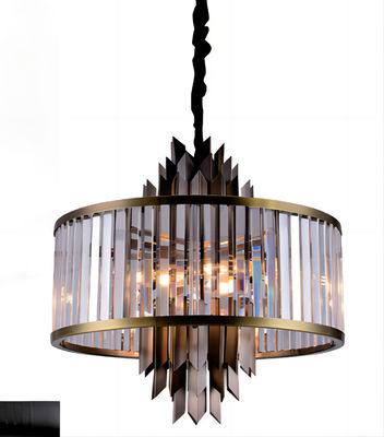 Energiesparender Smokey Gray Round Crystal Chandelier Modern stützt Kundenbezogenheit