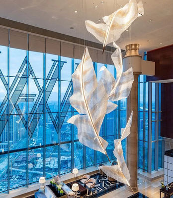 Maßgeschneiderte Blätter Pendant Licht Große Lobby Kronleuchter Moderne Glas Dekoration Beleuchtung