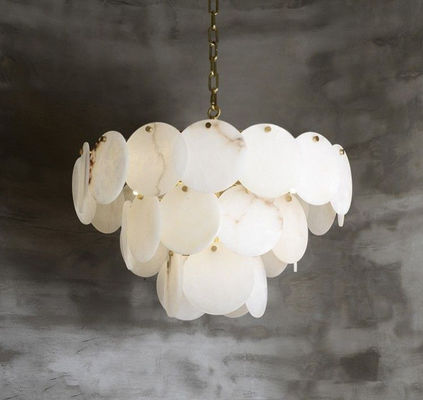 Moderne Beleuchtungsvorrichtungen Luxusrestaurant Bar Innenraum großer Marmor-Kronleuchter für Wohnzimmer einfacher Alabaster-Kronleuchter D60CM