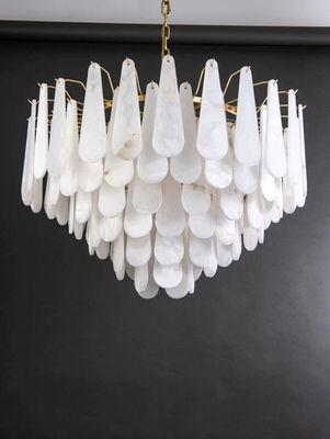 Moderne minimalistische Alabaster-Kronleuchter Wohnzimmer-Kronleuchter Licht Luxus-Villa Esszimmer Schlafzimmer dekorative Anhängerlampe