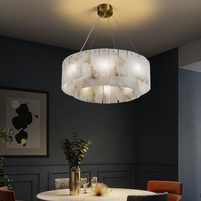 All Kupfer Licht Luxus Naturmarmor Kreativ Neues chinesisches Modell Wohnzimmer Esszimmer Kreisläufer