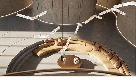 Moderne Luxus-LED-Hängeleuchten Fabrikpreis Großer Alabaster-Kronleuchter Designer Restaurant Hotel Büro DIY-Beleuchtung
