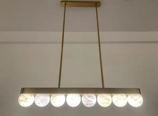 Moderne nordische Marmor-Kronleuchter Designer High-End-Minimalismus Wohnzimmer Alabaster Licht Alles Kupfer Esszimmer Schlafzimmerlampe