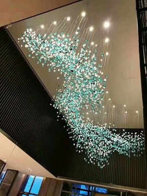 Dekorative Kunst Hotelhalle Kristallglas-Kronleuchter Deckenmontierte Kronleuchter