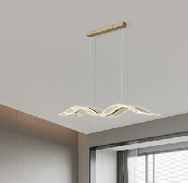 Hinzufügen Großes nordisches modernes Luxus-Langstreifen-Wellenform-Acryllampe Bar Hotel Heimdekoration Kronleuchter Hängende Lampe