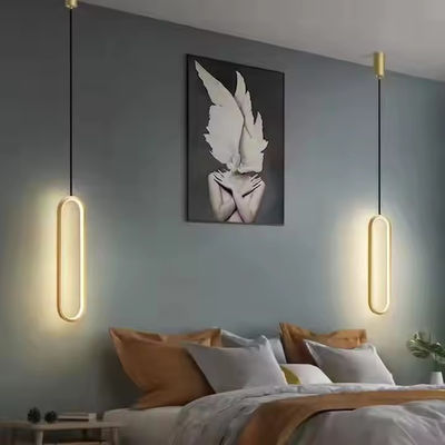 Moderne lineare schwarzgoldene Anhängerleuchte Villa Duplex Wohnzimmer Schlafzimmer Esszimmer Heimdekoration LED-Kronleuchter