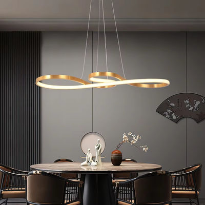 Spirale Gold und Weiß Acryl Diffusor Anhänger Licht für Wohnzimmer und offene Küche oder Schlafzimmer Beleuchtung Dekoration