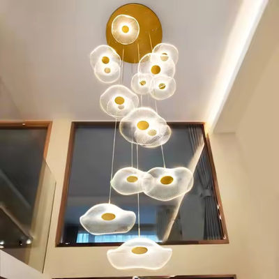 Moderne Lotus Leaf Design LED Decke Acryl Licht Treppe Luxus Haus Dekorationsbeleuchtung Kronleuchter