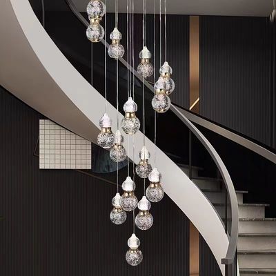 Moderne leichte Luxus Treppe Lange Anhängerlampe 5kg Gewicht AC 110-240V Eingangsspannung Duplex Loft Design