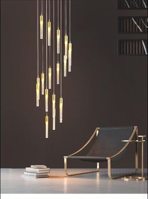LED Patch Bulb Moderne lange Kristallstab Anhängerlampe Für luxuriöses Design Im Wohnzimmer Esszimmer oder Treppe
