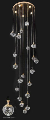 Apfelhängender Lichtschritt Kristall-Kronleuchter Neue Villa Hollow Hochwohnzimmer-Kronleuchter Drehtreppe Langer Kronleuchter